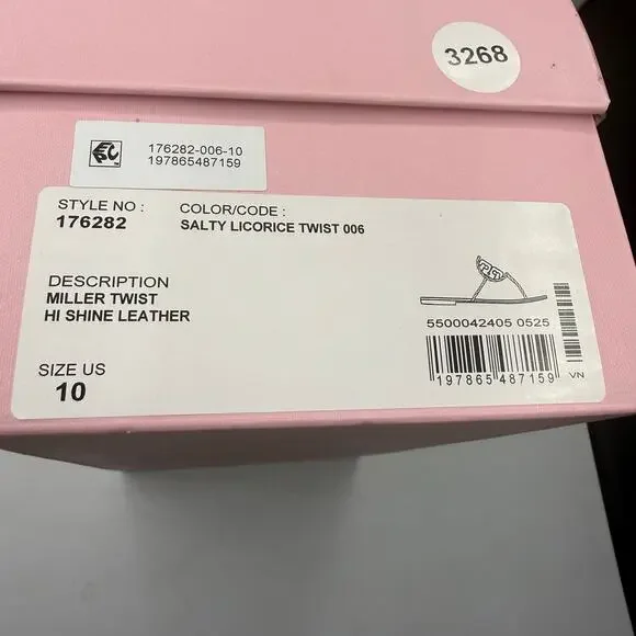 NEW NWT Tory Burch x BonBon Women's Miller Twist Sandals Black Size 10 - Picture 7 of 7